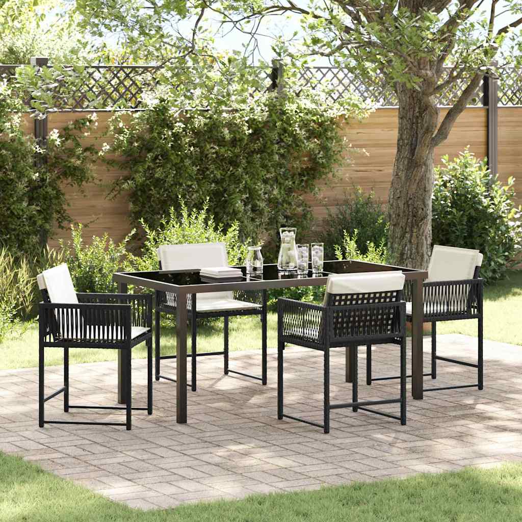 Conjunto de Comedor de Jardín 5 pcs Beige ratán sintético