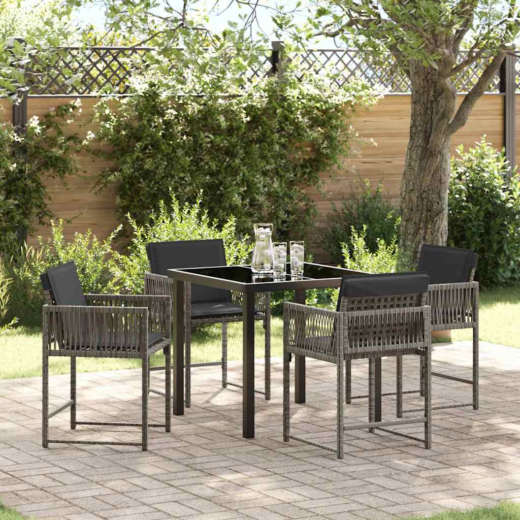 Conjunto de Comedor de Jardín 5 pcs Beige ratán sintético