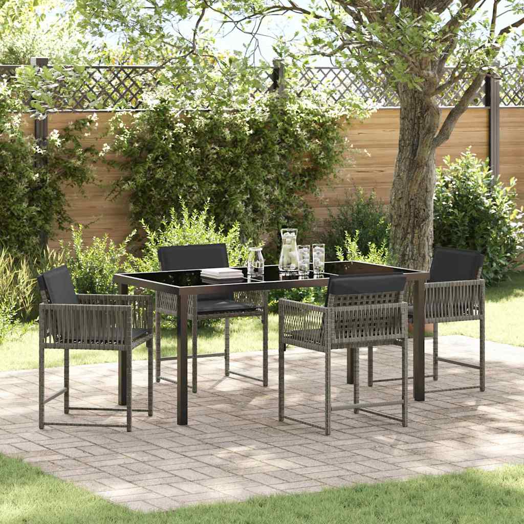 Conjunto de Comedor de Jardín 5 pcs Beige ratán sintético
