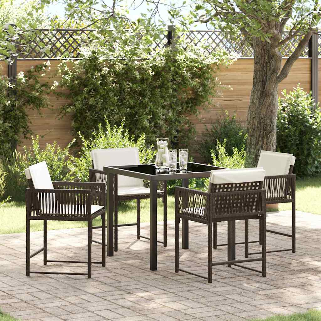 Conjunto de Comedor de Jardín 5 pcs Beige ratán sintético