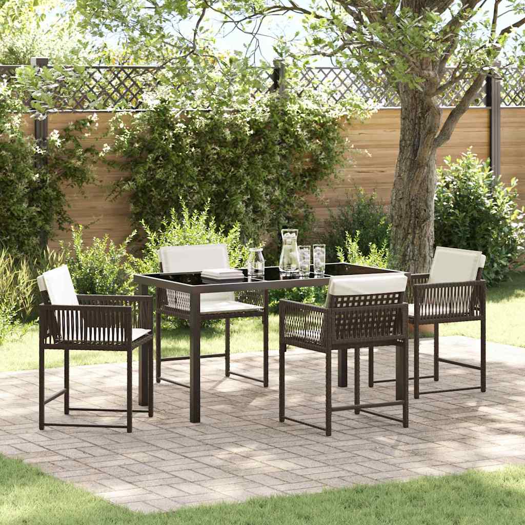 Conjunto de Comedor de Jardín 5 pcs Beige ratán sintético