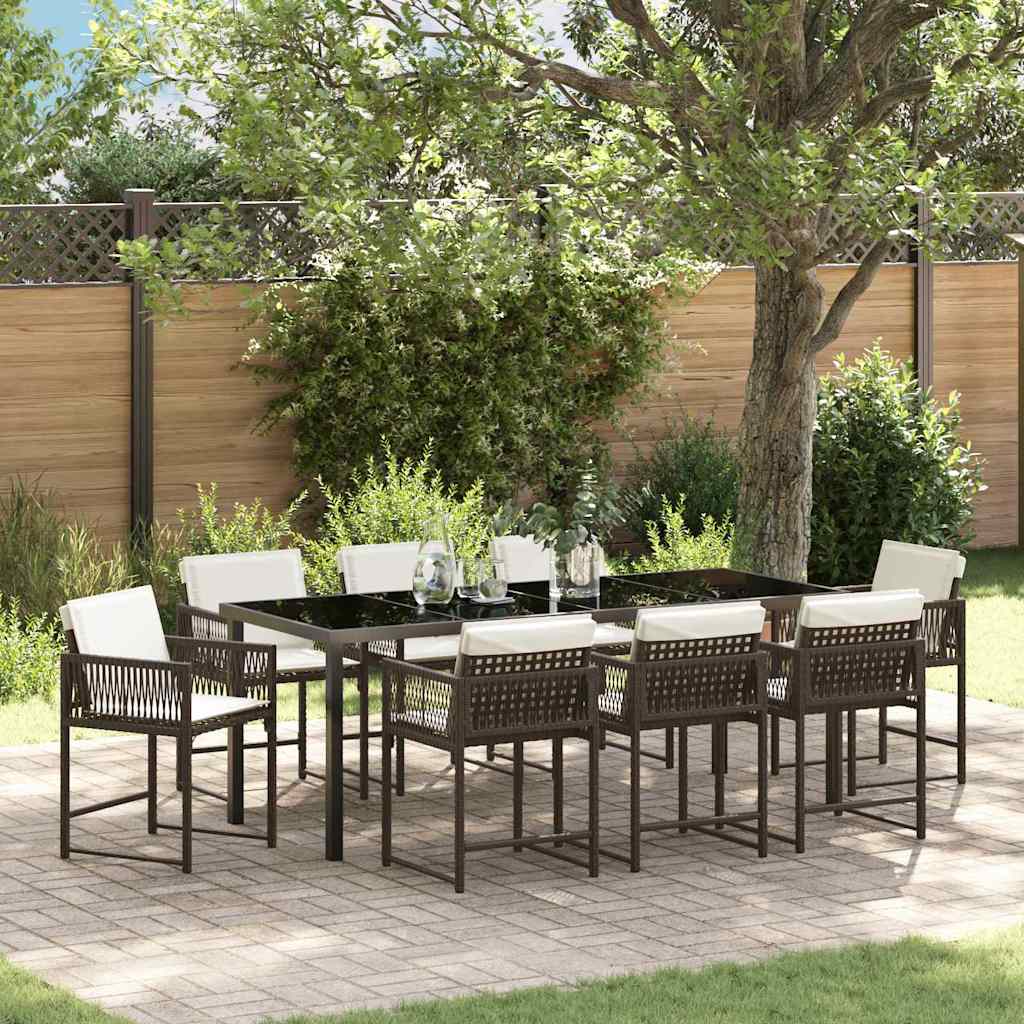 Conjunto de Comedor de Jardín 5 pcs Beige ratán sintético