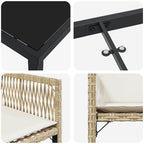 Conjunto de Comedor de Jardín 5 pcs Beige ratán sintético