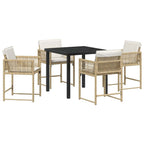 Conjunto de Comedor de Jardín 5 pcs Beige ratán sintético