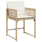 Conjunto de Comedor de Jardín 5 pcs Beige ratán sintético