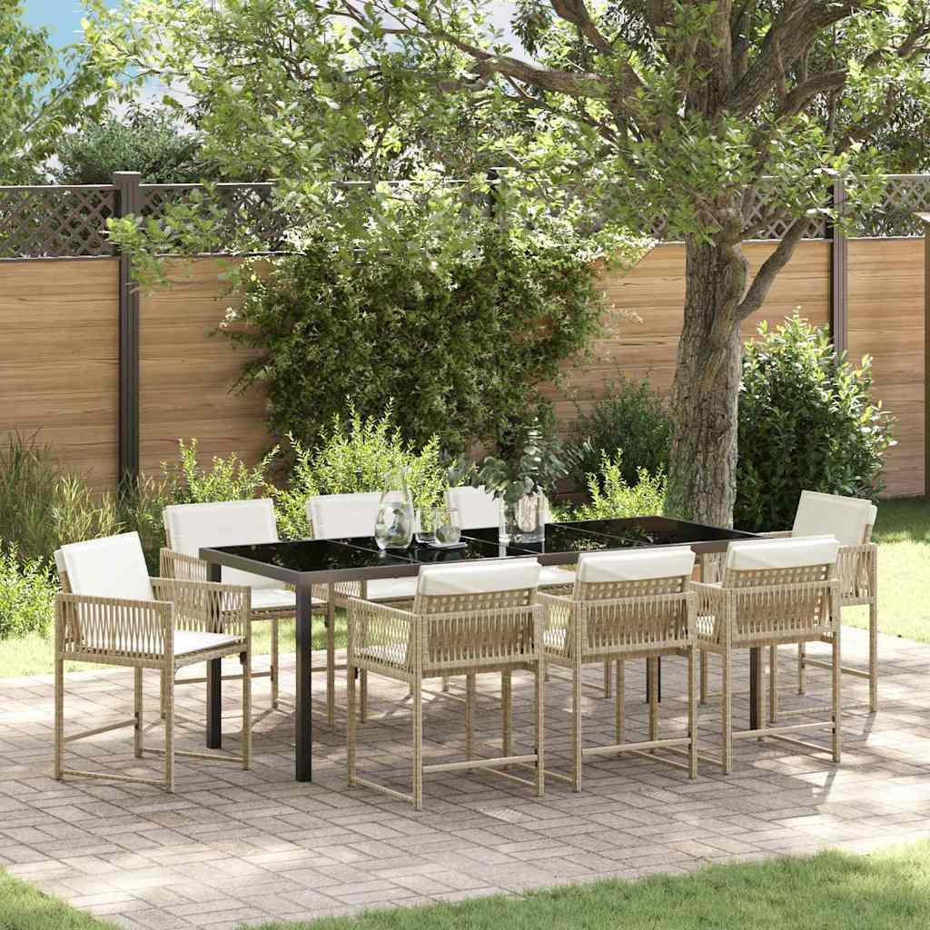 Conjunto de Comedor de Jardín 5 pcs Beige ratán sintético