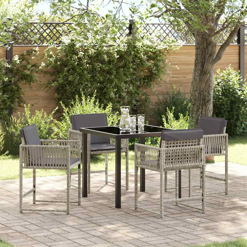 Conjunto de Comedor de Jardín 5 pcs Beige ratán sintético