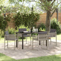Conjunto de Comedor de Jardín 5 pcs Beige ratán sintético