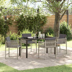 Conjunto de Comedor de Jardín 5 pcs Beige ratán sintético