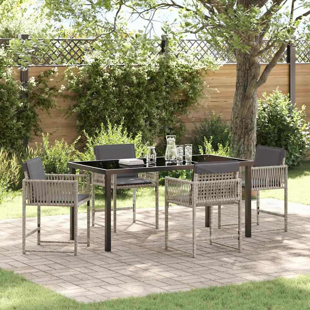 Conjunto de Comedor de Jardín 5 pcs Beige ratán sintético