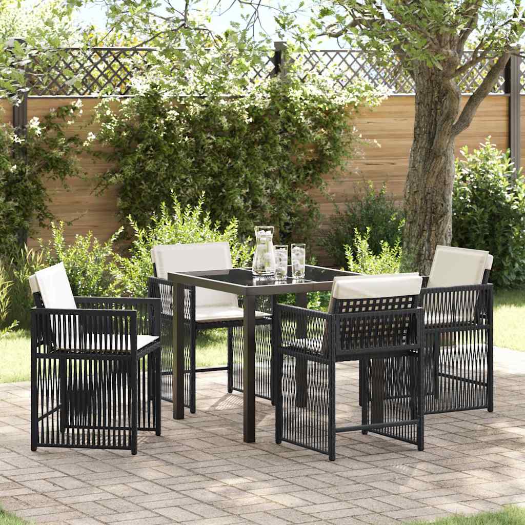 Conjunto de Comedor de Jardín 5 pcs Beige ratán sintético