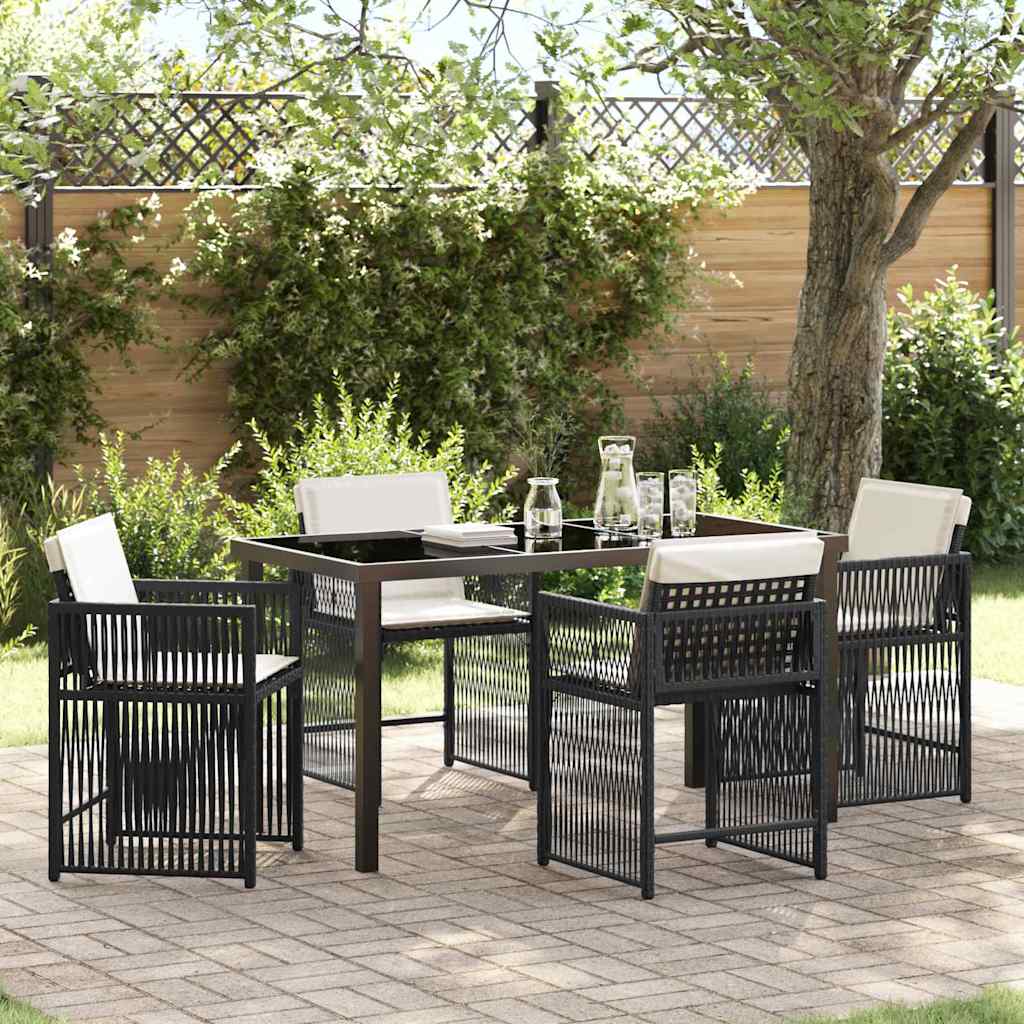 Conjunto de Comedor de Jardín 5 pcs Beige ratán sintético