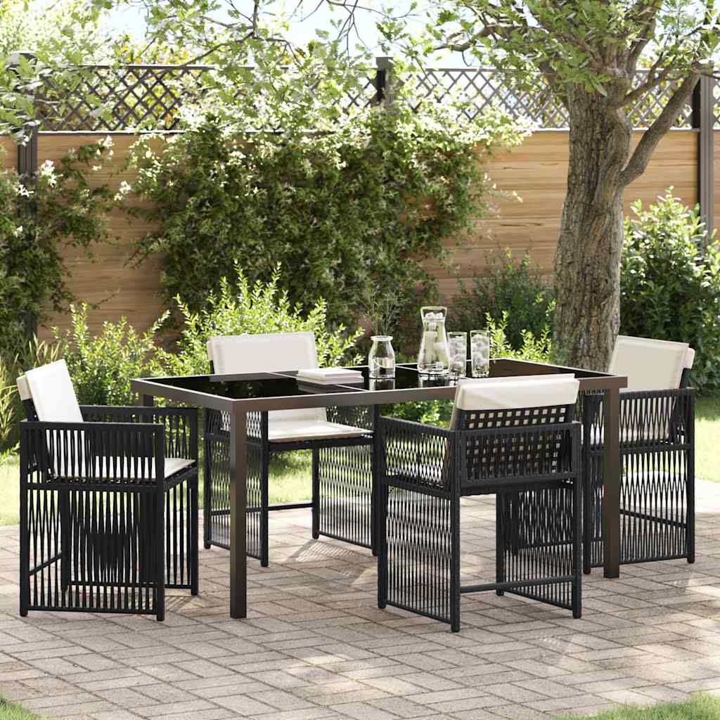 Conjunto de Comedor de Jardín 5 pcs Beige ratán sintético