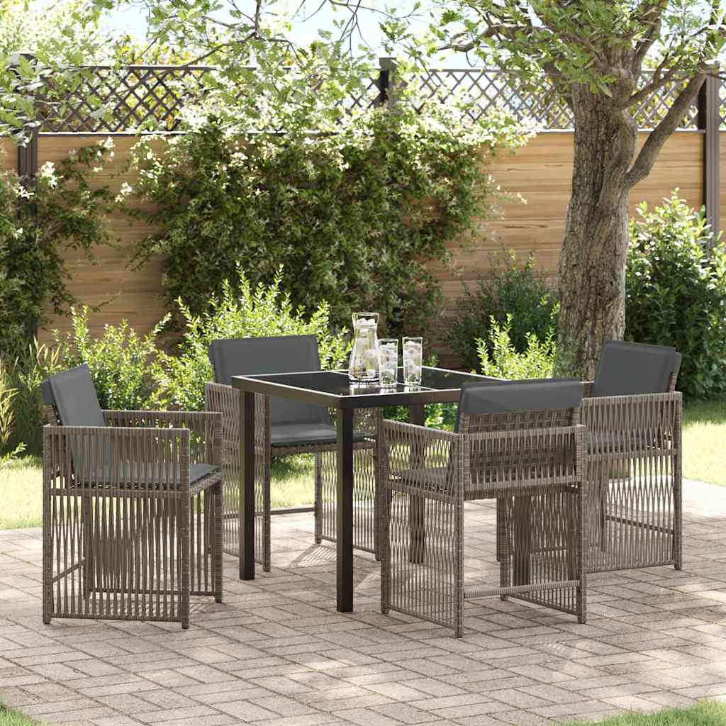 Conjunto de Comedor de Jardín 5 pcs Beige ratán sintético