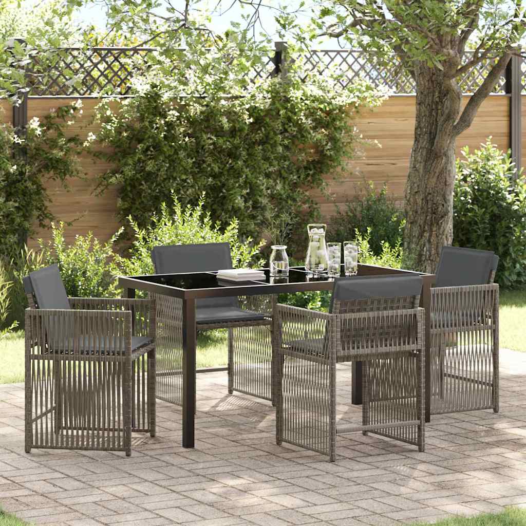 Conjunto de Comedor de Jardín 5 pcs Beige ratán sintético