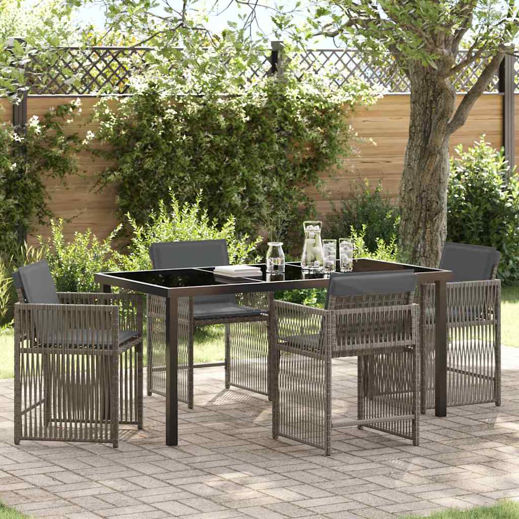 Conjunto de Comedor de Jardín 5 pcs Beige ratán sintético