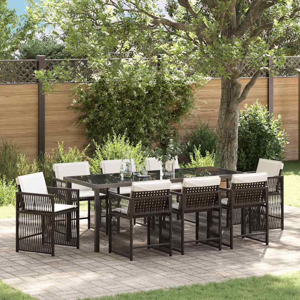 Conjunto de Comedor de Jardín 5 pcs Beige ratán sintético