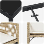 Conjunto de Comedor de Jardín 5 pcs Beige ratán sintético
