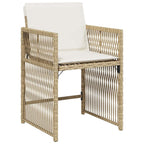 Conjunto de Comedor de Jardín 5 pcs Beige ratán sintético