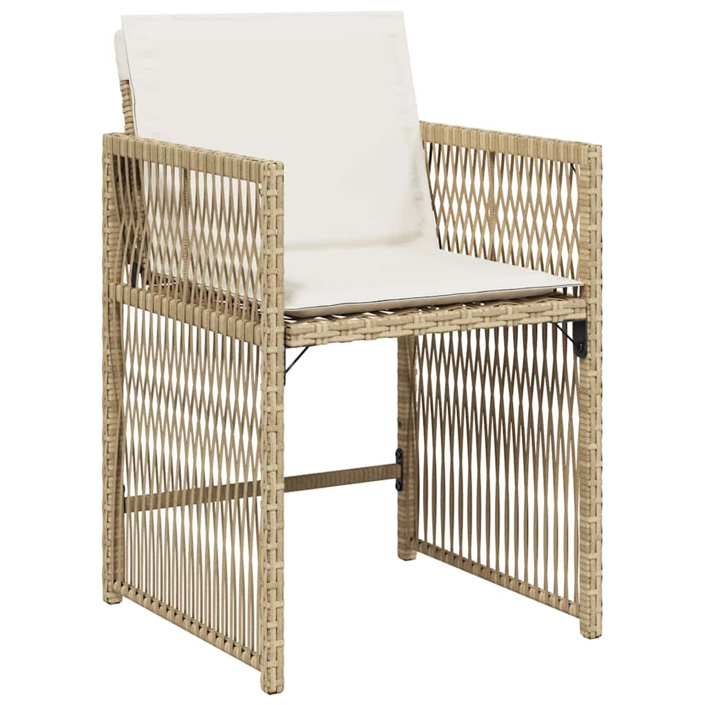 Conjunto de Comedor de Jardín 5 pcs Beige ratán sintético