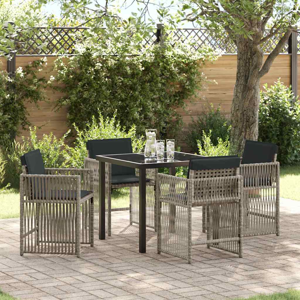 Conjunto de Comedor de Jardín 5 pcs Beige ratán sintético