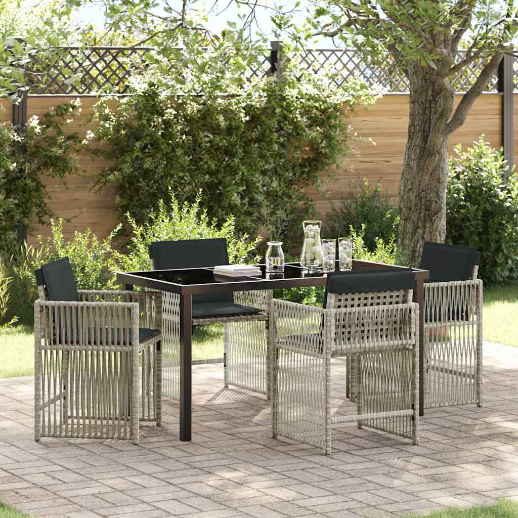 Conjunto de Comedor de Jardín 5 pcs Beige ratán sintético