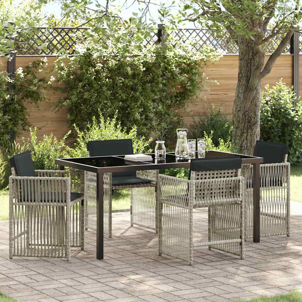 Conjunto de Comedor de Jardín 5 pcs Beige ratán sintético
