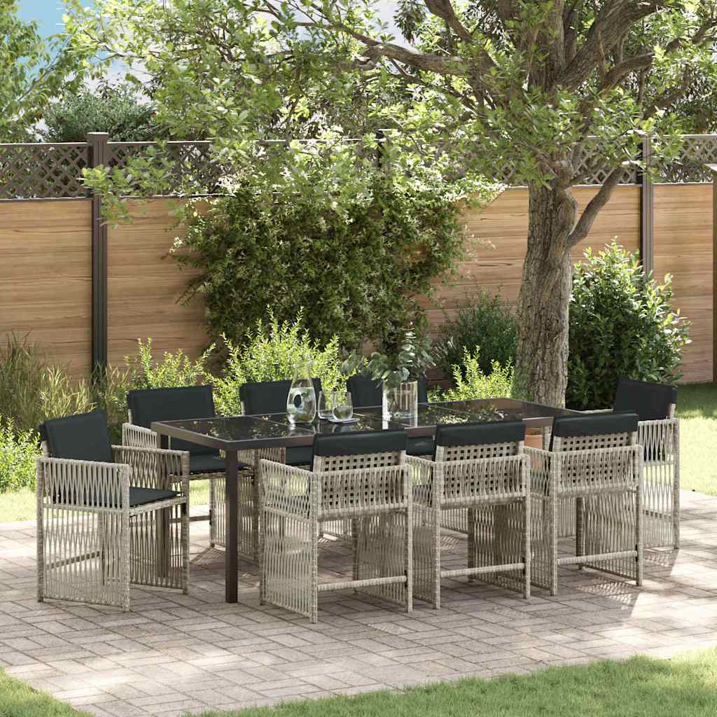 Conjunto de Comedor de Jardín 5 pcs Beige ratán sintético