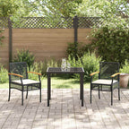 Conjunto de Comedor de Jardín con cojín 3 pcs Negro Ratán