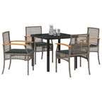 Conjunto de Comedor de Jardín 5 pcs Gris y Negro Ratán