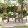 Conjunto de Comedor de Jardín 5 pcs Gris y Negro Ratán