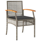 Conjunto de Comedor de Jardín 9 pcs Gris y Negro Ratán
