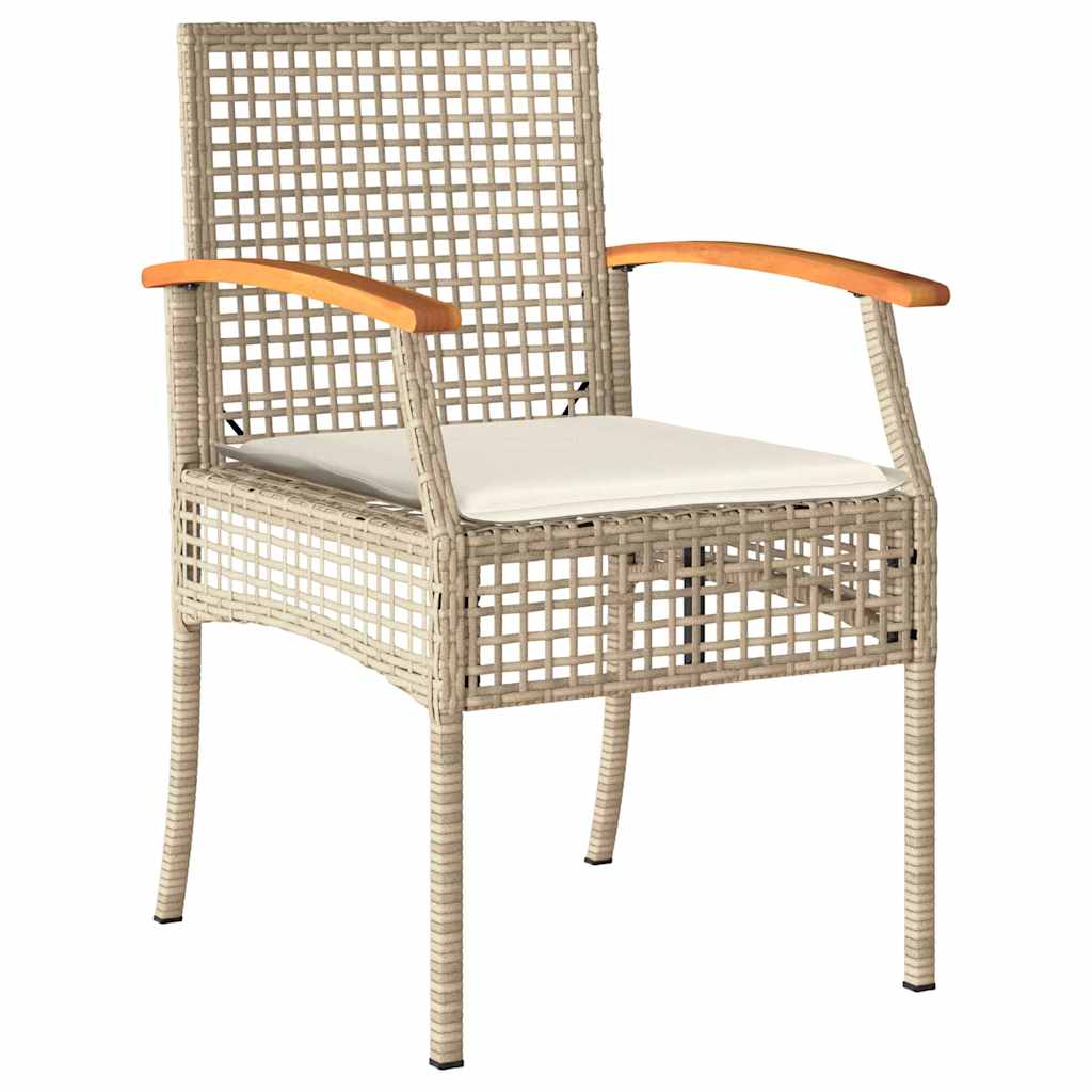 Conjunto de Comedor de Jardín 3 pcs Beige y Negro Ratán