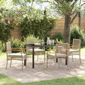 Conjunto de Comedor de Jardín 5 pcs Beige y Negro Ratán