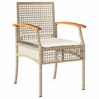 Conjunto de Comedor de Jardín 9 pcs Beige y Negro Ratán