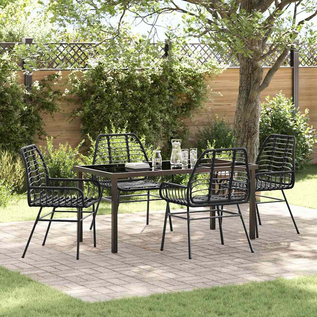 Conjunto de Comedor de Jardín 3 pcs Marrón ratán sintético