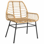 Conjunto de Comedor de Jardín 3 pcs Marrón ratán sintético