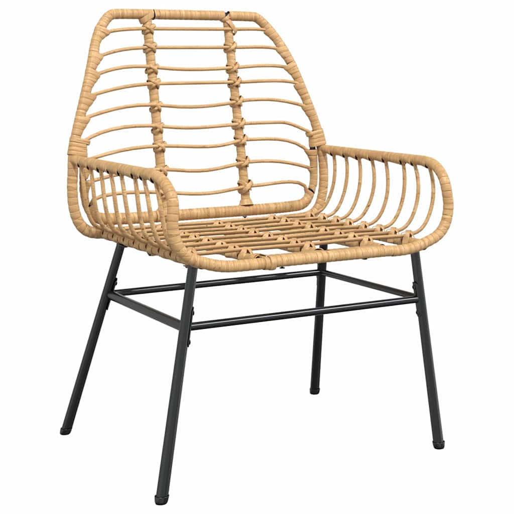 Conjunto de Comedor de Jardín 3 pcs Marrón ratán sintético