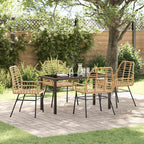 Conjunto de Comedor de Jardín 3 pcs Marrón ratán sintético