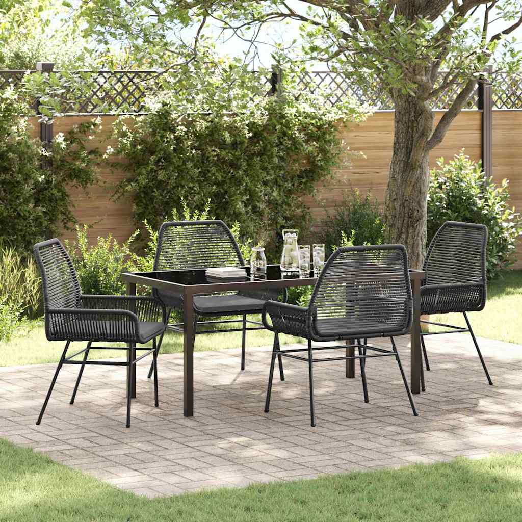 Conjunto de Comedor de Jardín 3 pcs Gris ratán sintético