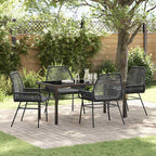 Conjunto de Comedor de Jardín 3 pcs Gris ratán sintético