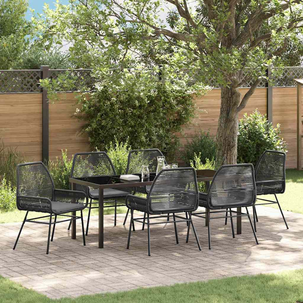 Conjunto de Comedor de Jardín 7 pcs Gris ratán sintético