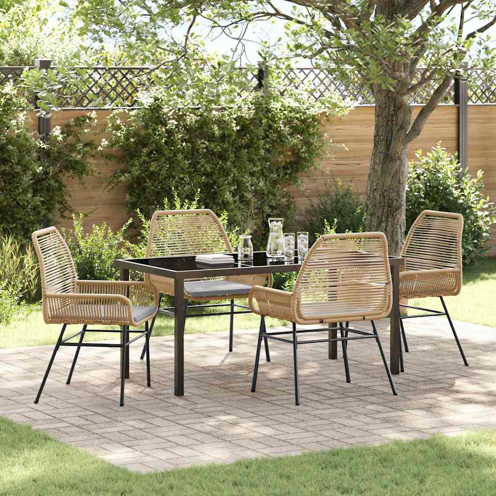 Conjunto de Comedor de Jardín 3 pcs Gris ratán sintético