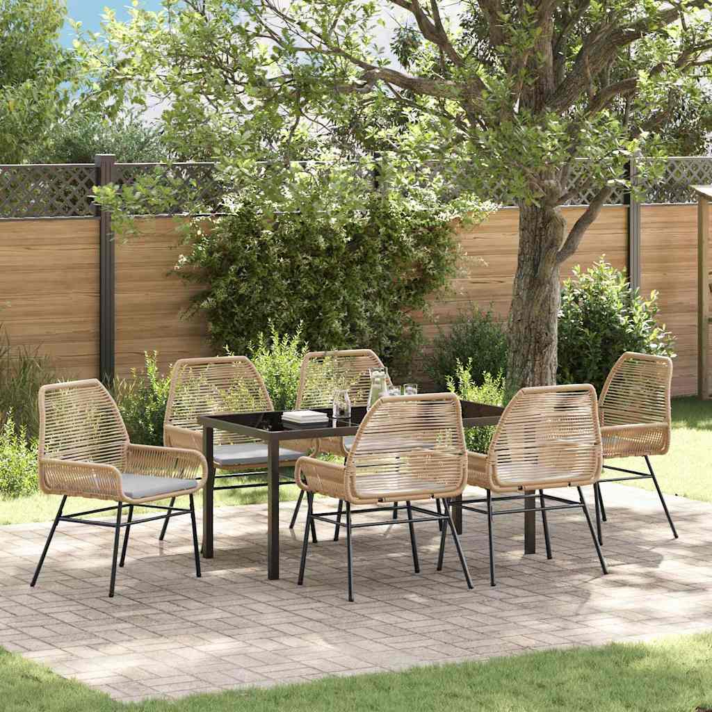 Conjunto de Comedor de Jardín 7 pcs Gris ratán sintético