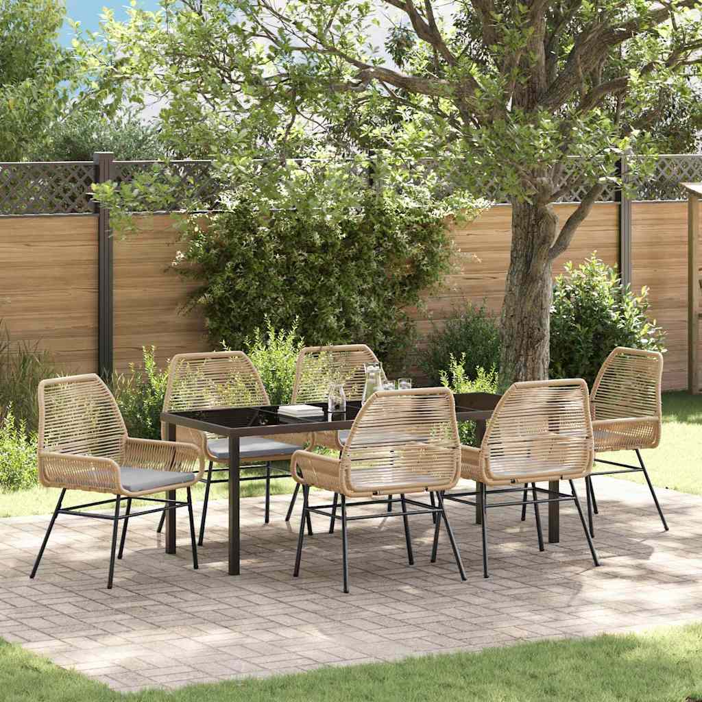 Conjunto de Comedor de Jardín 7 pcs Gris ratán sintético