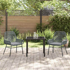 Conjunto de Comedor de Jardín 3 pcs Gris ratán sintético