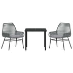 Conjunto de Comedor de Jardín 3 pcs Gris ratán sintético