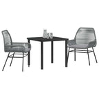 Conjunto de Comedor de Jardín 3 pcs Gris ratán sintético