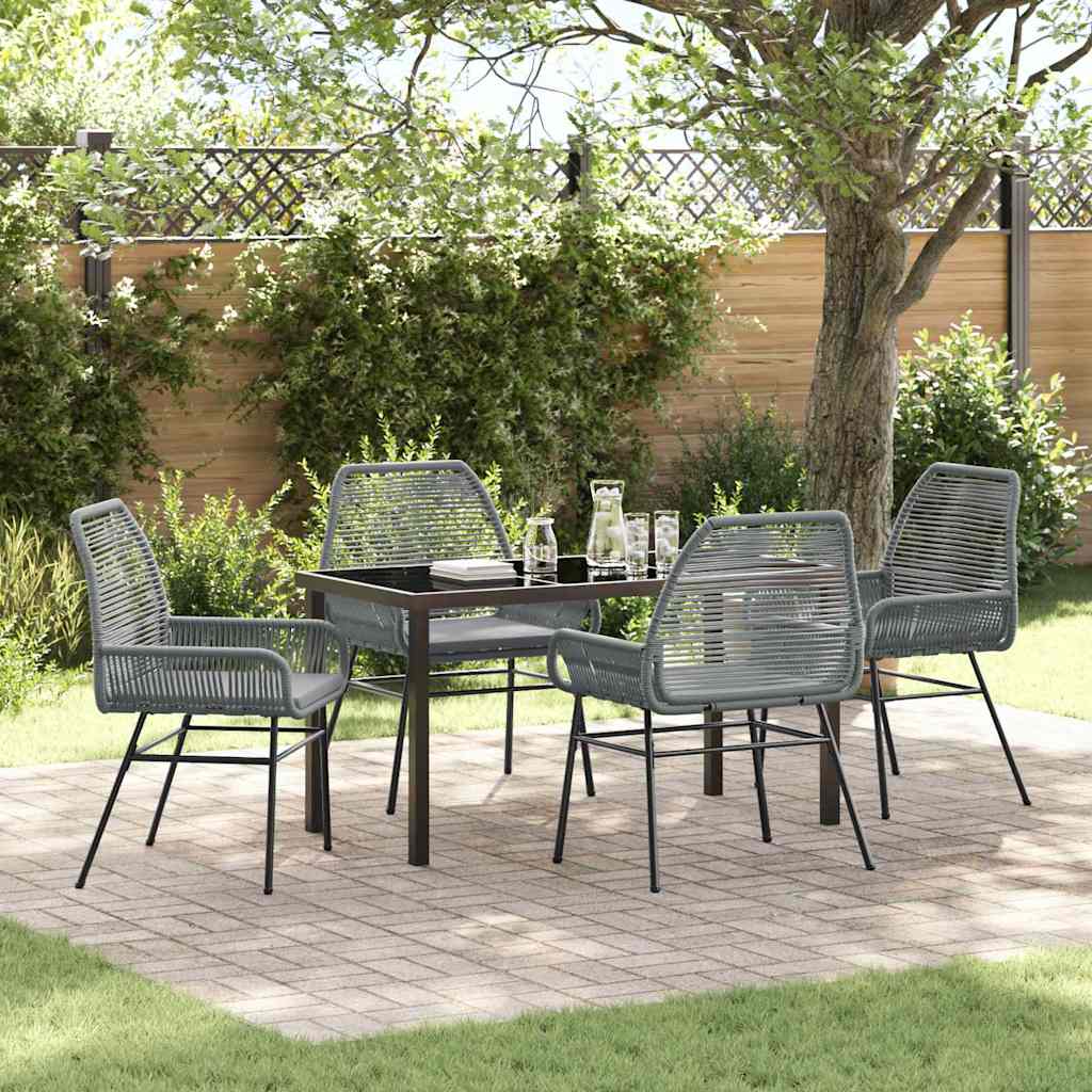 Conjunto de Comedor de Jardín 3 pcs Gris ratán sintético