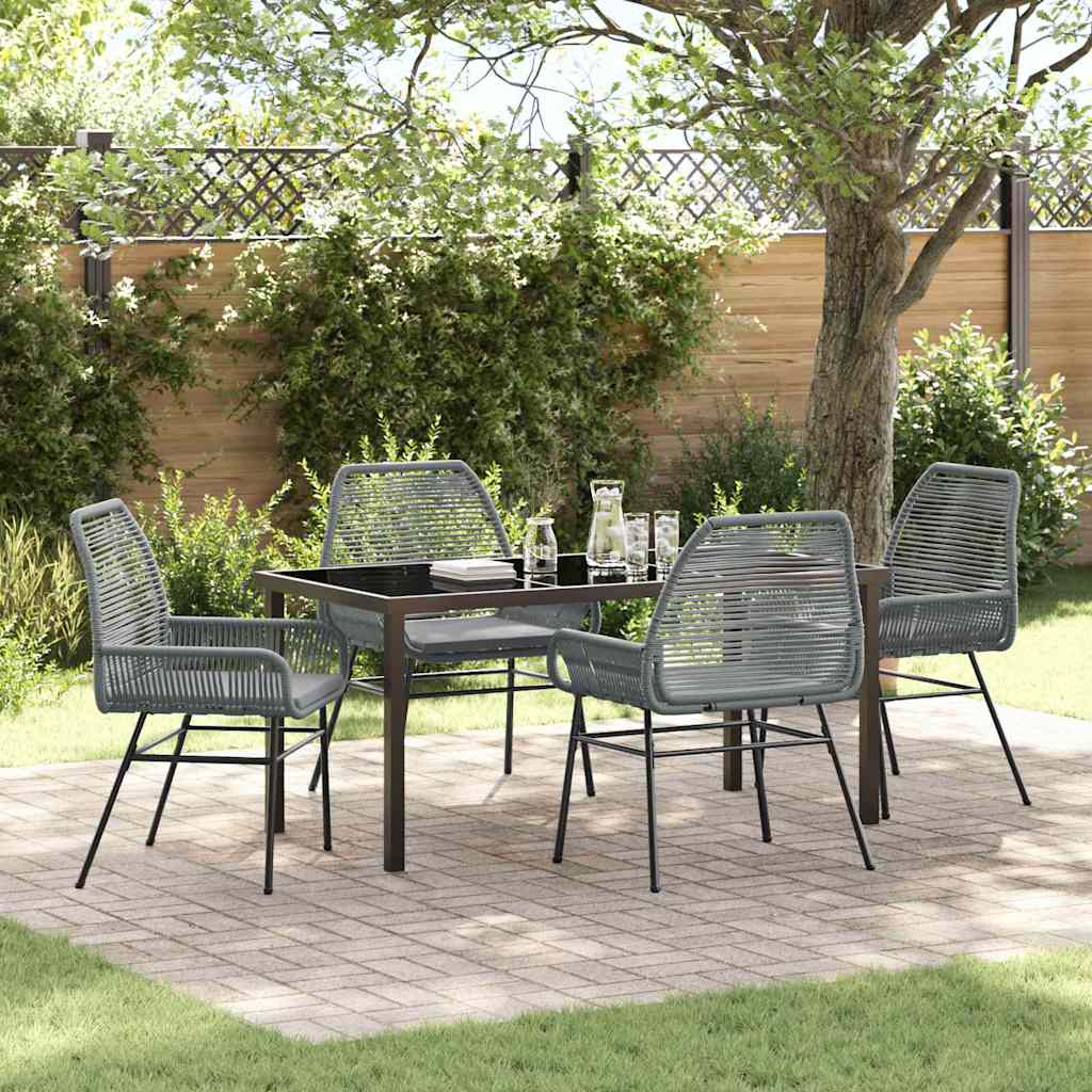 Conjunto de Comedor de Jardín 3 pcs Gris ratán sintético